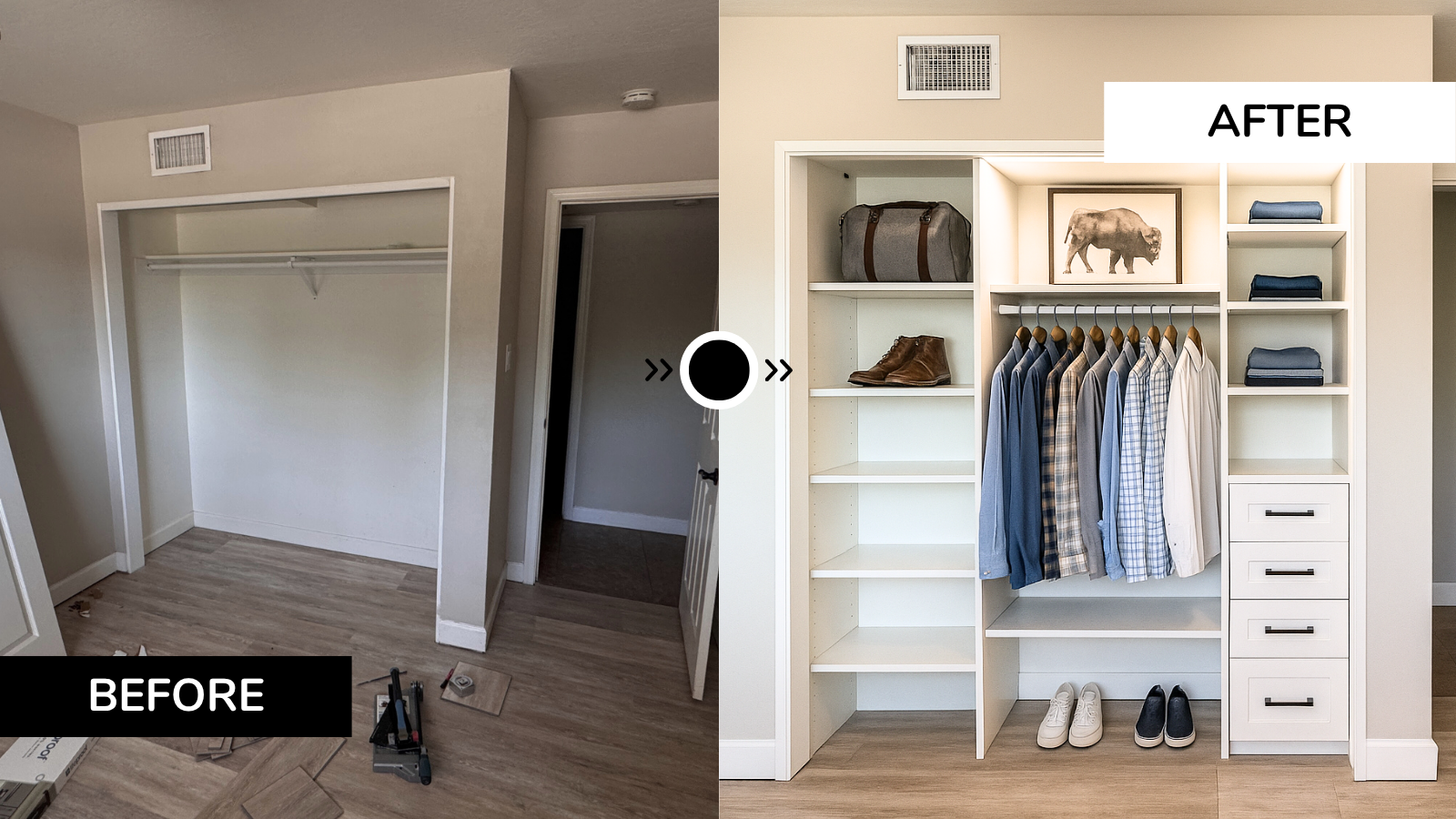 Custom closet buildout